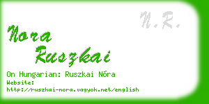 nora ruszkai business card