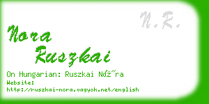 nora ruszkai business card